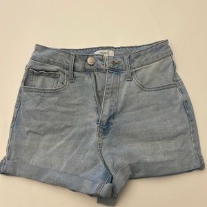 Forever 21 high waist light wash jean shorts